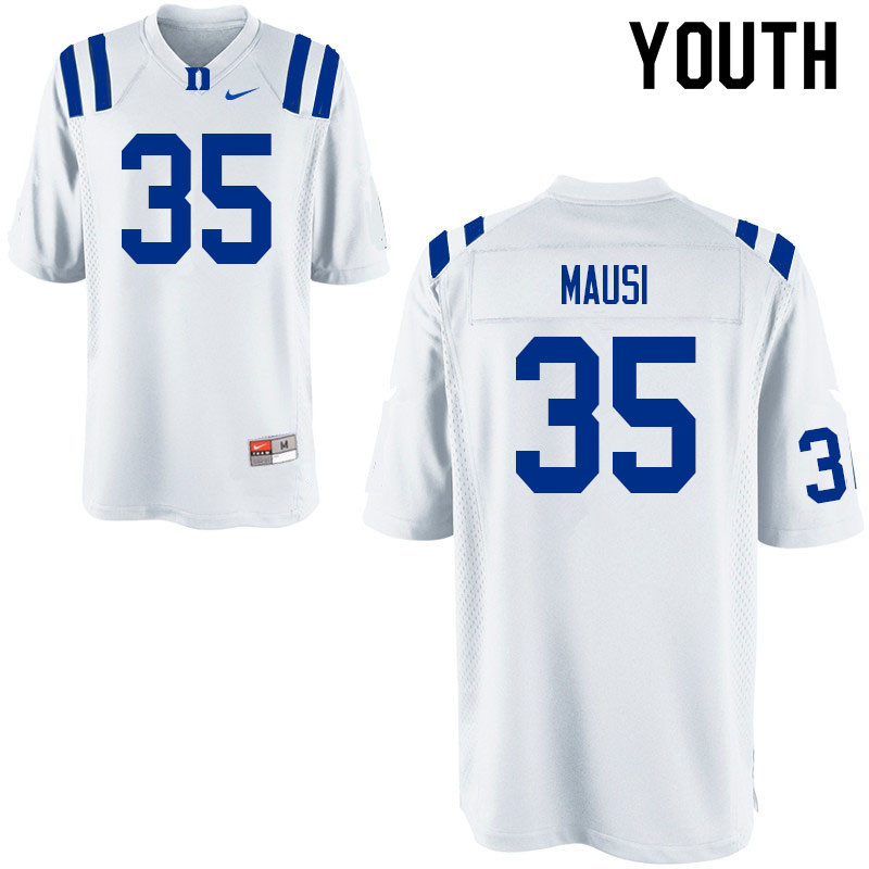Youth #35 Dorian Mausi Duke Blue Devils College Football Jerseys Sale-White - Click Image to Close